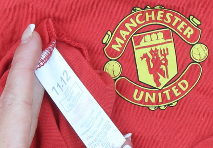 George Boys Red Manchester United Logo T-Shirt 11-12 Years Cotton Short Sleeve