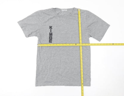 jin & juan Men's Grey Graphic Print Crew Neck T-Shirt Size L