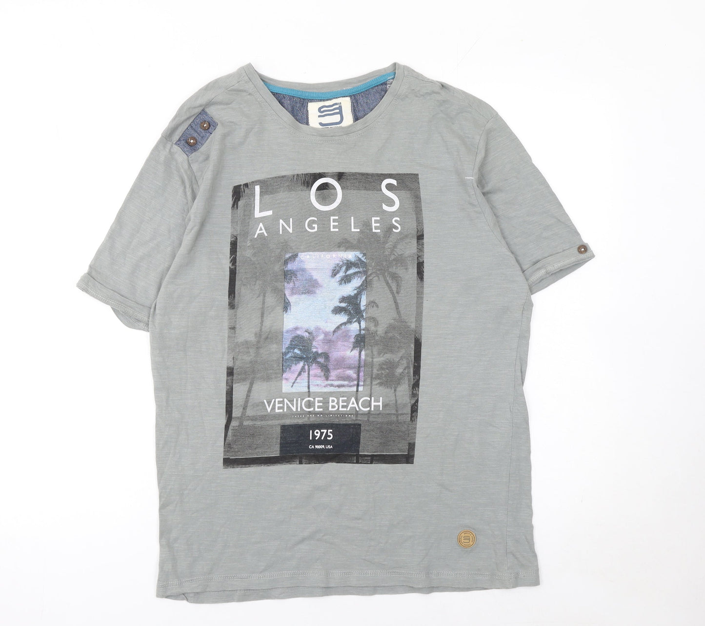Smith & Jones Men's Grey Venice Beach Graphic T-Shirt Size L