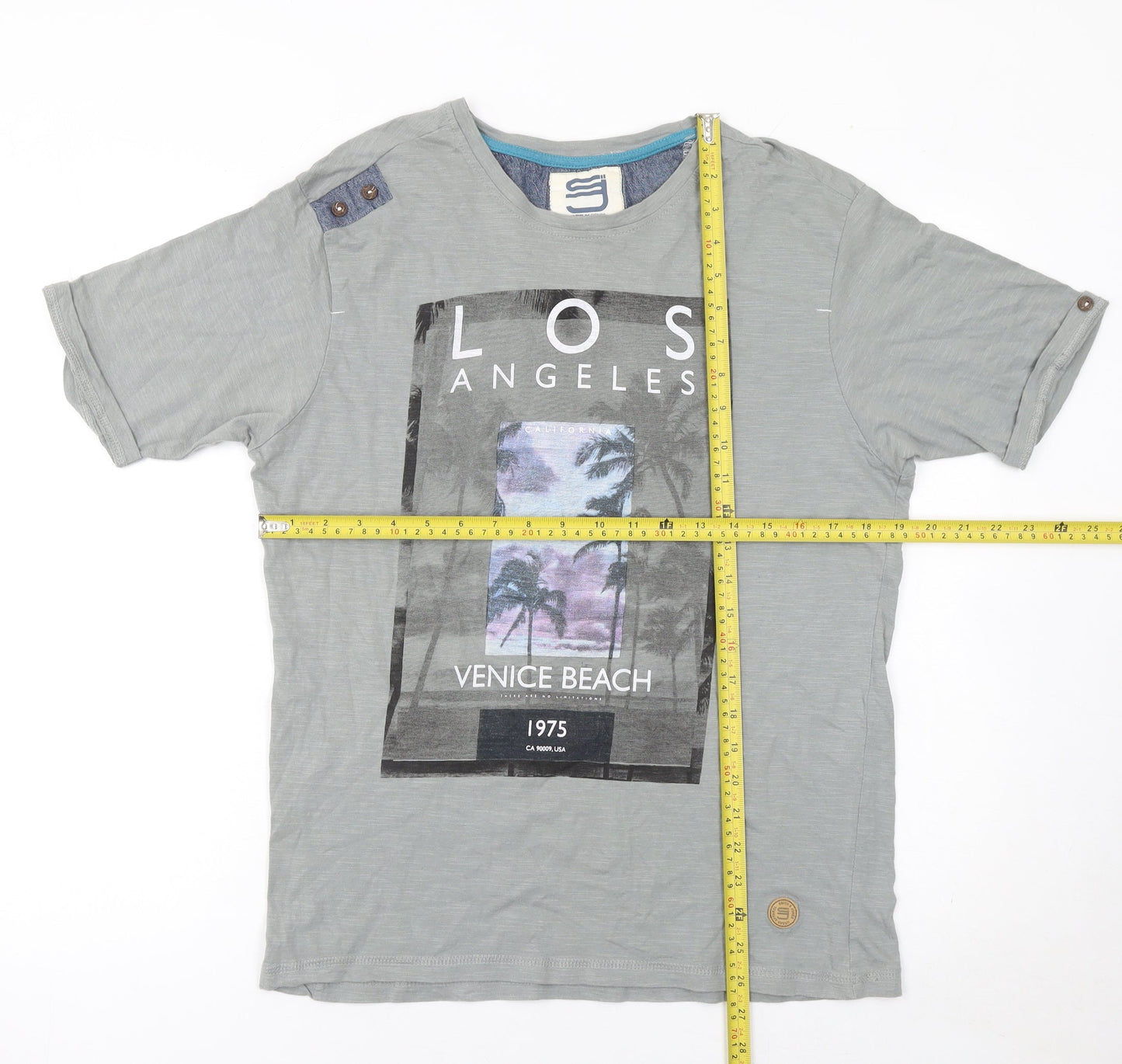 Smith & Jones Men's Grey Venice Beach Graphic T-Shirt Size L