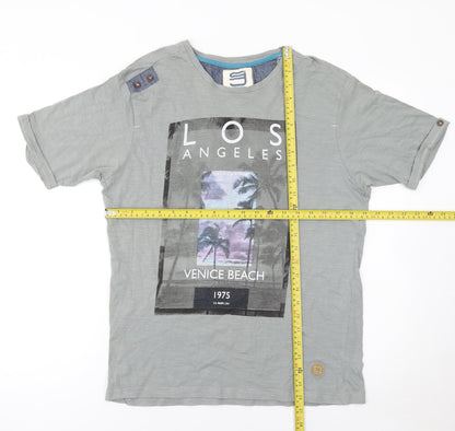 Smith & Jones Men's Grey Venice Beach Graphic T-Shirt Size L