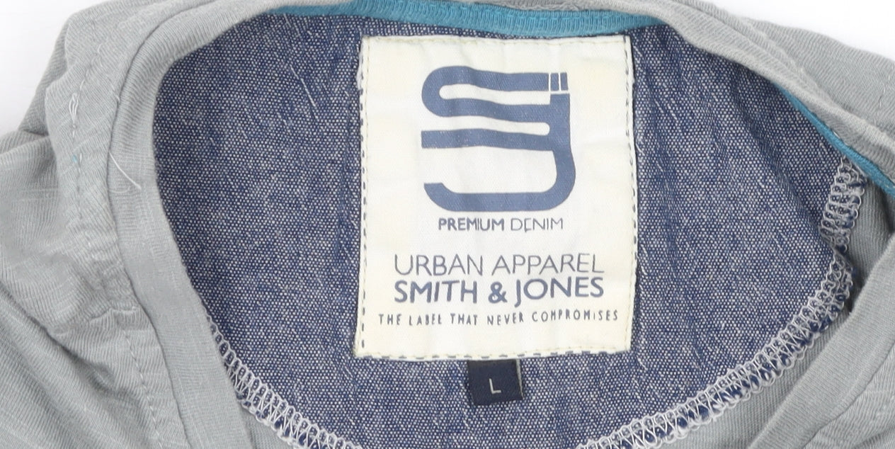 Smith & Jones Men's Grey Venice Beach Graphic T-Shirt Size L