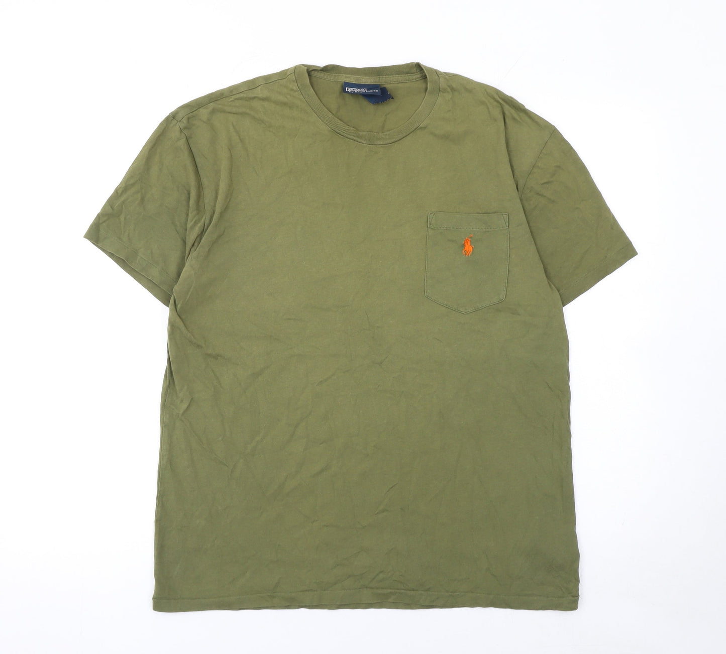Ralph Lauren Men's Green Cotton Crew Neck Short Sleeve T-Shirt S