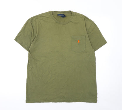 Ralph Lauren Men's Green Cotton Crew Neck Short Sleeve T-Shirt S