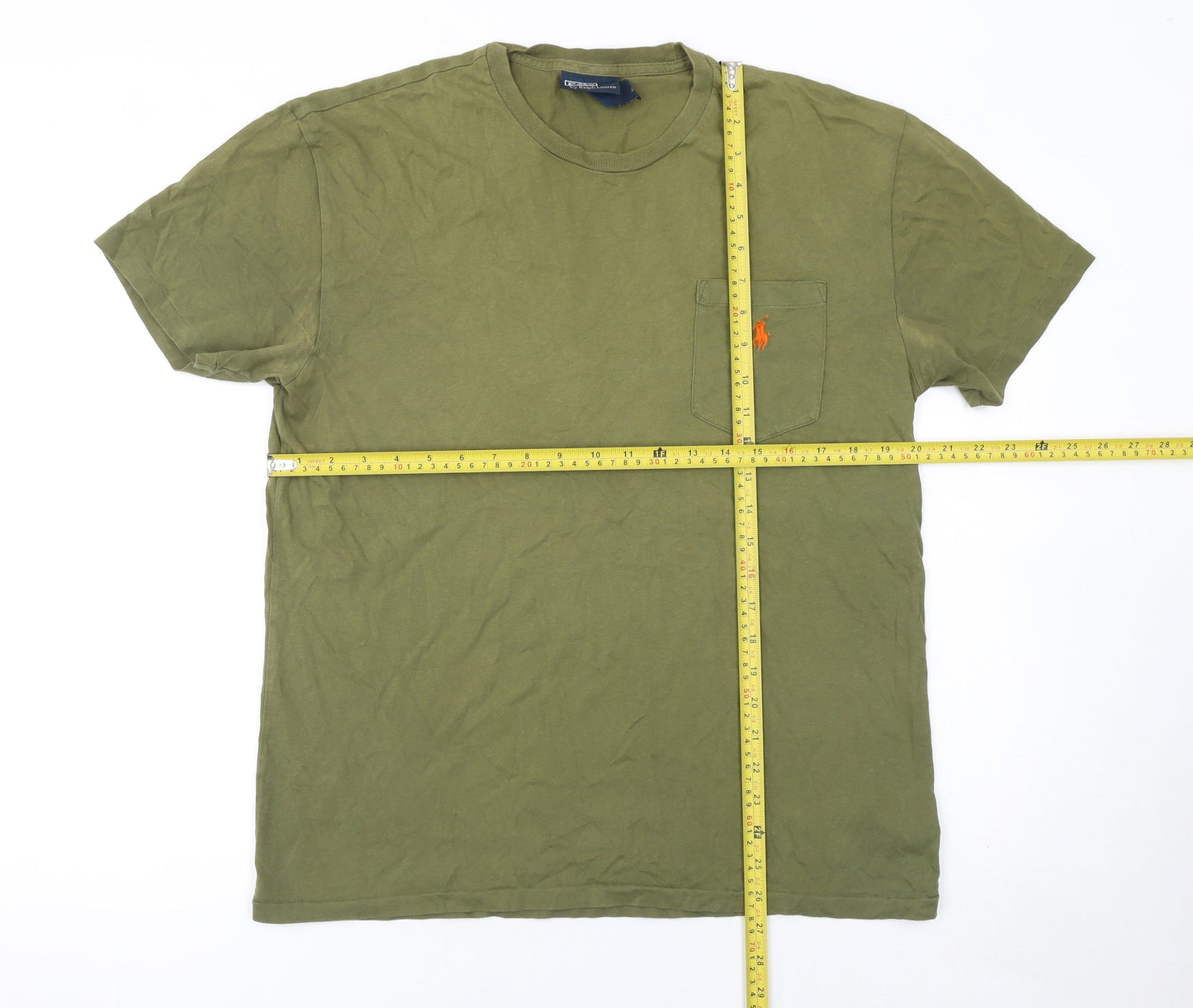 Ralph Lauren Men's Green Cotton Crew Neck Short Sleeve T-Shirt S