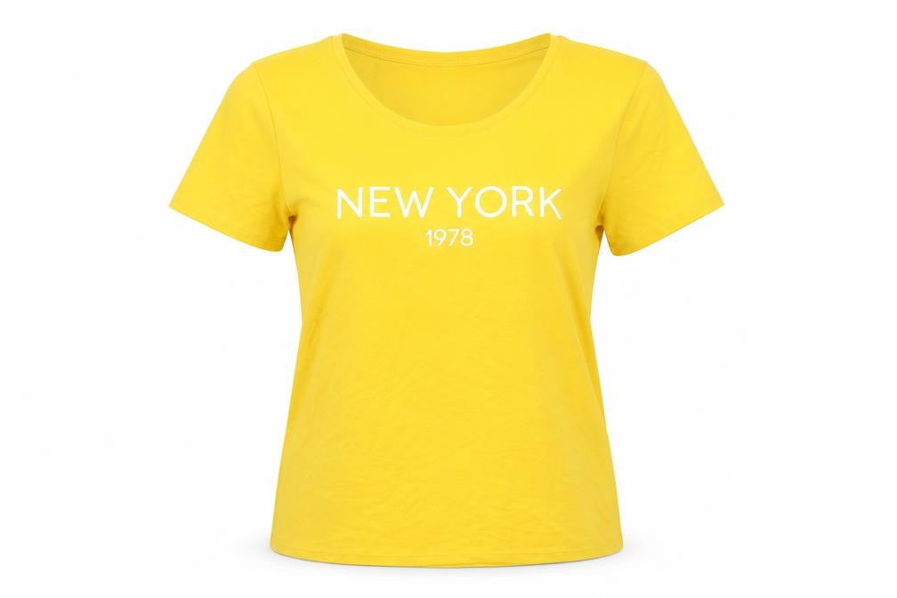 Womens UK Size S Jacqueline de Yong Yellow Basic T-Shirt