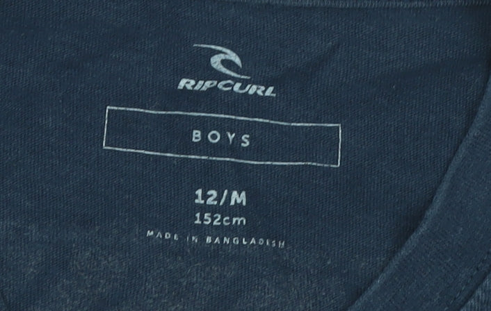 Boys UK Size 12 Years RIP CURL Blue Basic T-Shirt