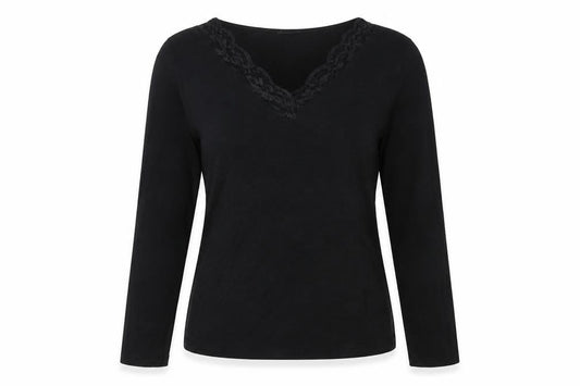 Womens UK Size L SheIn Black Basic Blouse