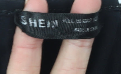 SHEIN Women’s Black Lace V-Neck Long Sleeve Blouse Size L