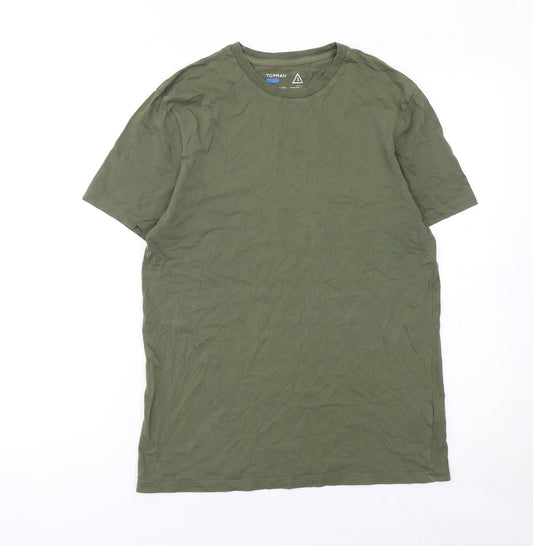 Topman Men's Green Slim Fit Crew Neck Cotton T-Shirt Size S