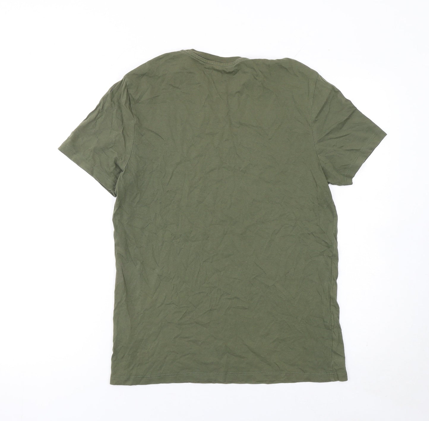Topman Men's Green Slim Fit Crew Neck Cotton T-Shirt Size S