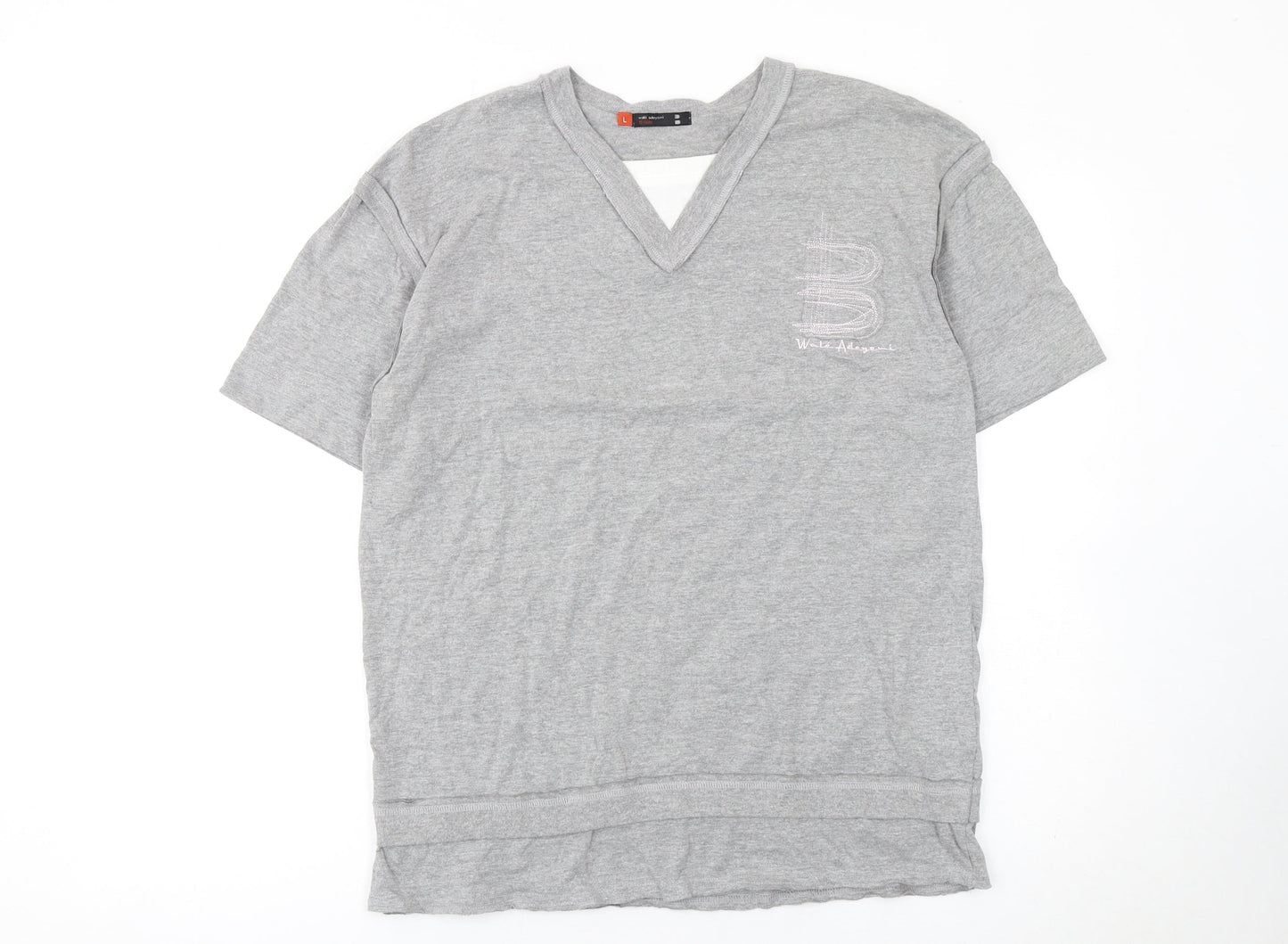 Walé Adeyemi B-side Men’s Grey V-Neck Short Sleeve T-Shirt Size L