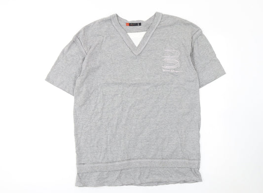 Walé Adeyemi B-side Men’s Grey V-Neck Short Sleeve T-Shirt Size L