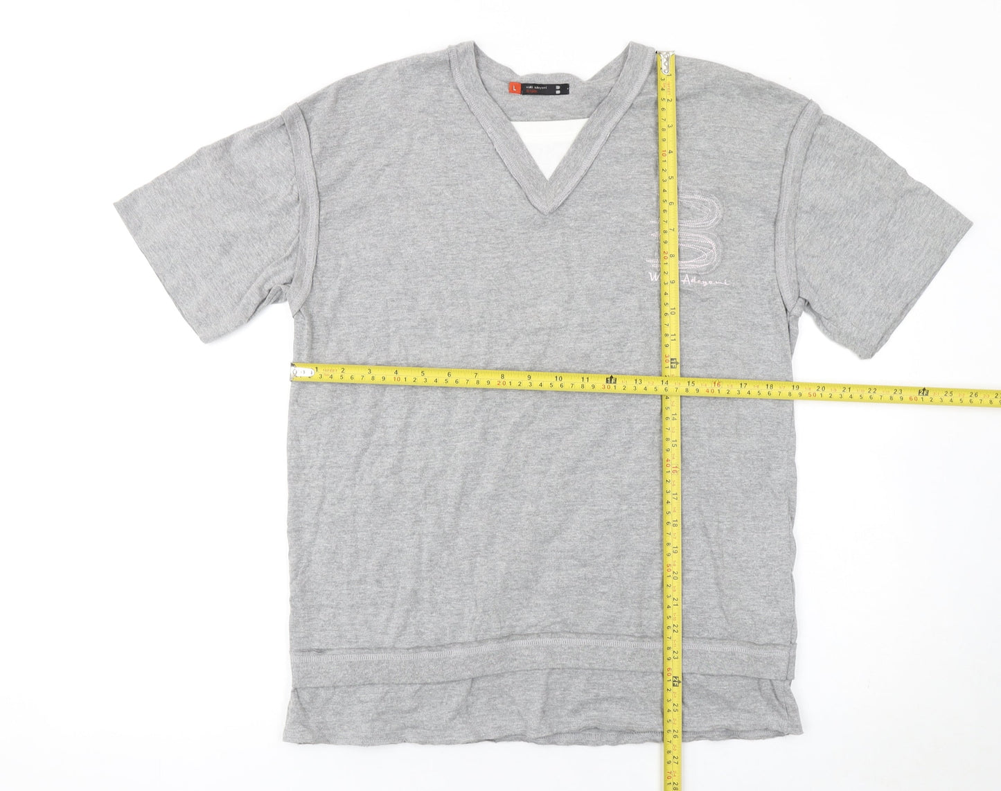 Walé Adeyemi B-side Men’s Grey V-Neck Short Sleeve T-Shirt Size L