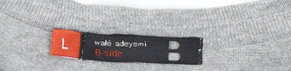 Walé Adeyemi B-side Men’s Grey V-Neck Short Sleeve T-Shirt Size L