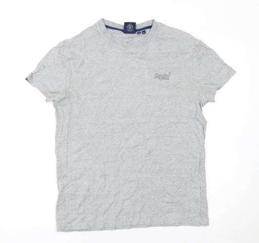 Superdry Men's Grey Organic Cotton Crew Neck T-Shirt Medium