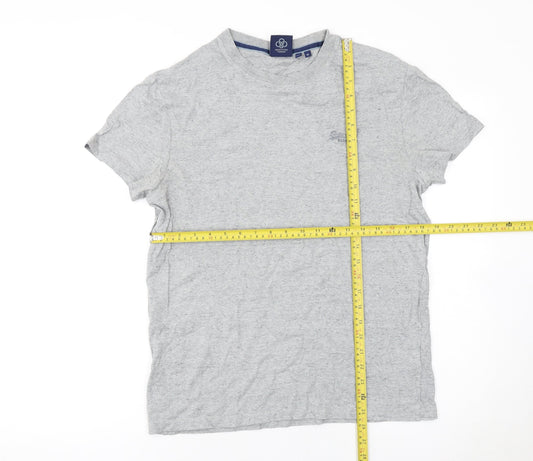 Superdry Men's Grey Organic Cotton Crew Neck T-Shirt Medium