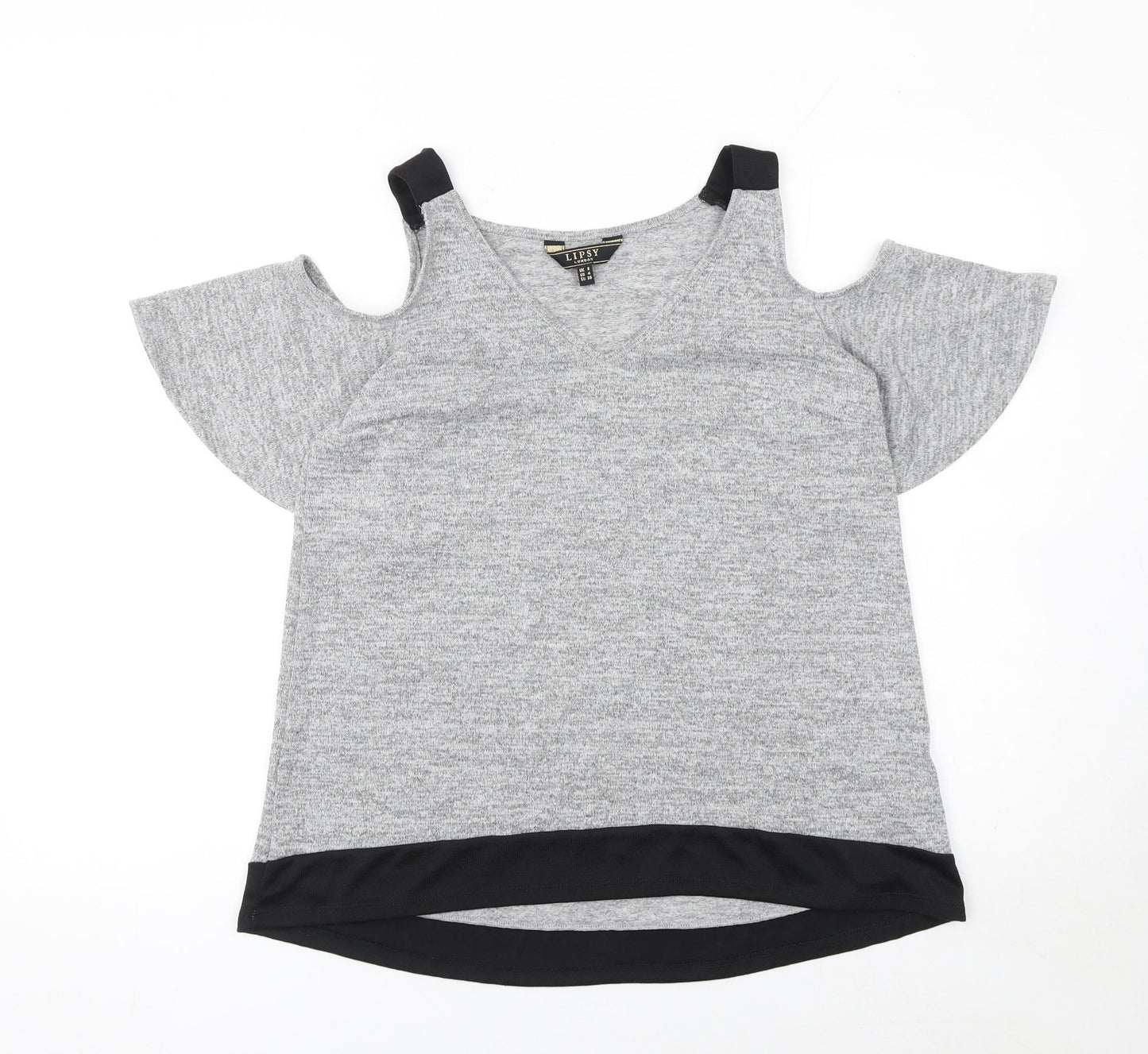 Womens UK Size 8 Lipsy Grey Basic T-Shirt