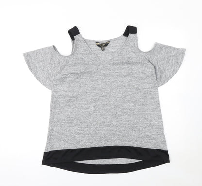 Womens UK Size 8 Lipsy Grey Basic T-Shirt