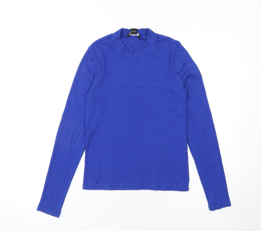 Womens UK Size M Monki Blue Basic T-Shirt