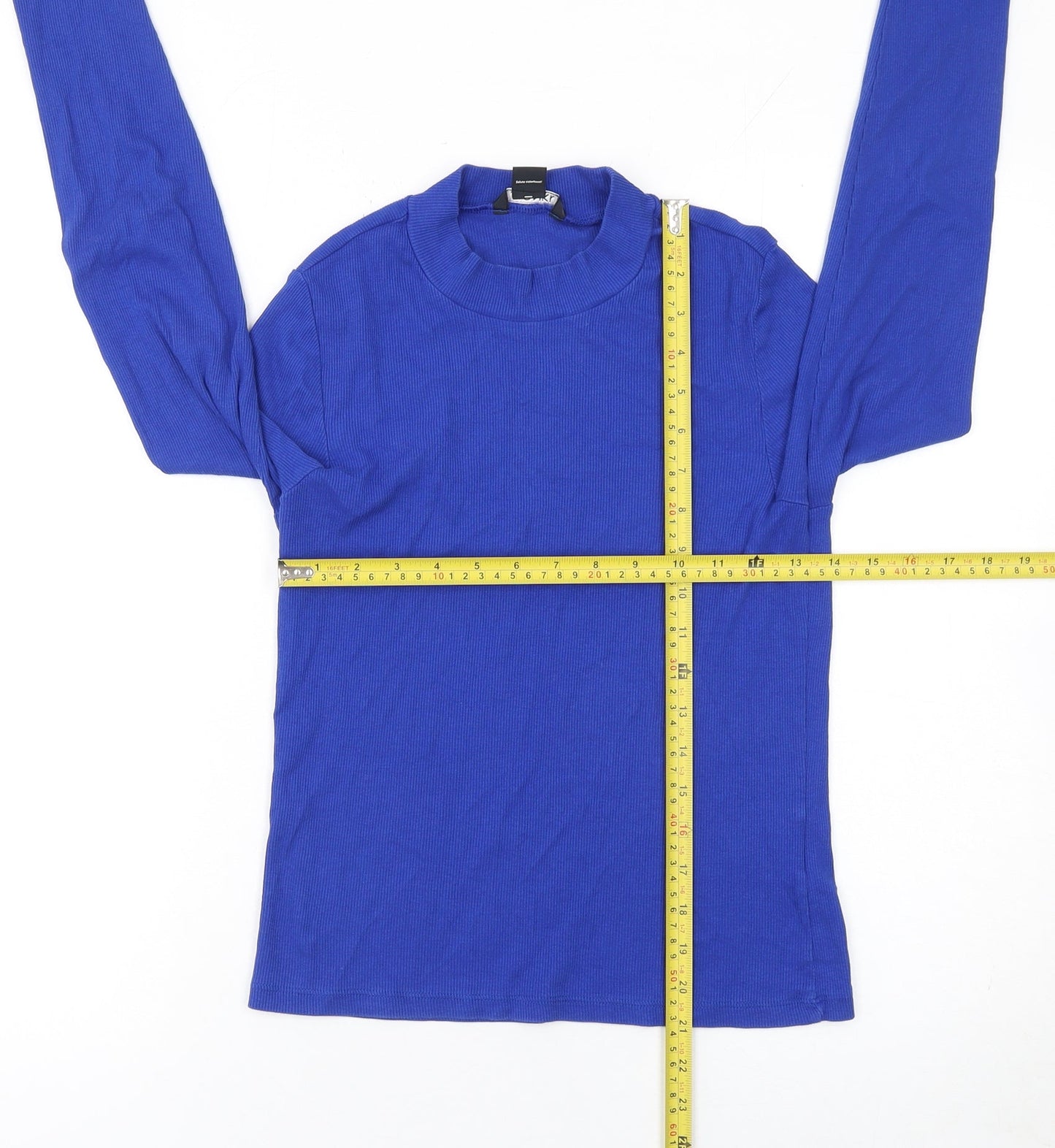 Womens UK Size M Monki Blue Basic T-Shirt