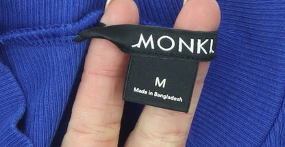 Womens UK Size M Monki Blue Basic T-Shirt