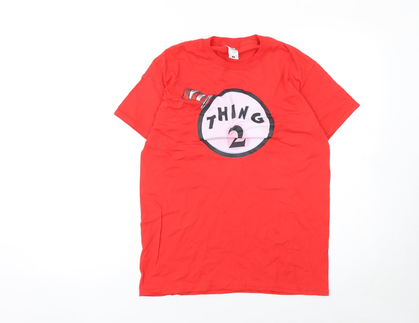 Womens UK Size S Fruit of the Loom Red Basic T-Shirt