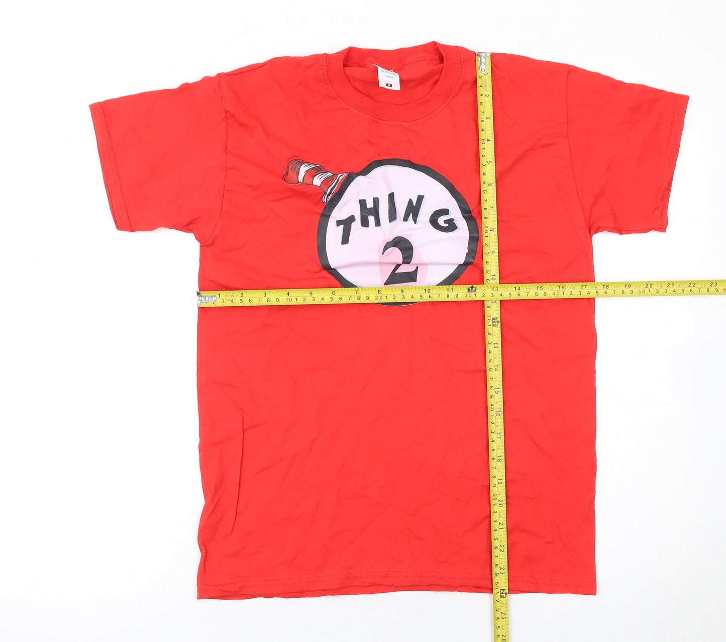Womens UK Size S Fruit of the Loom Red Basic T-Shirt