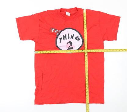 Womens UK Size S Fruit of the Loom Red Basic T-Shirt