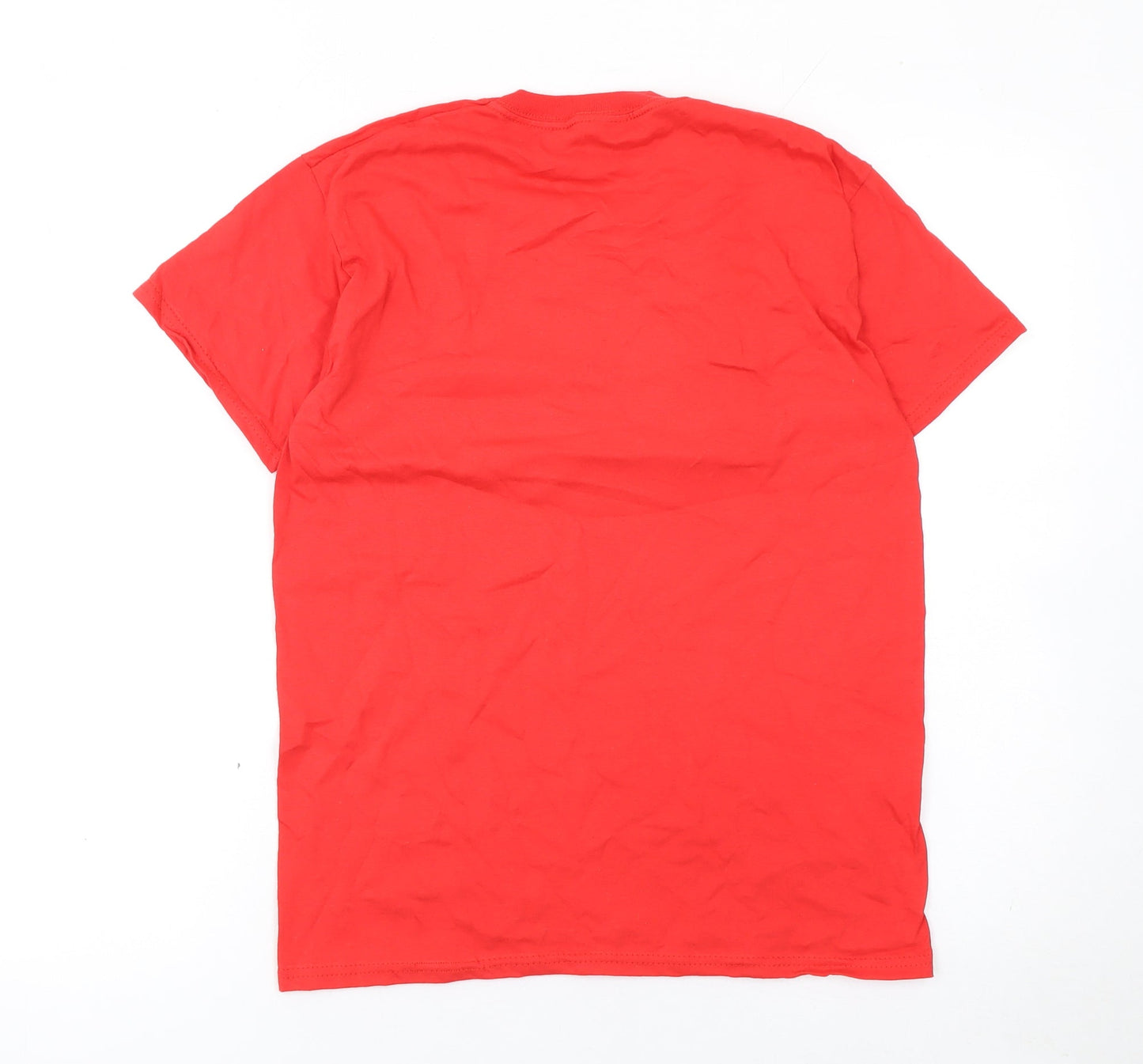 Womens UK Size S Fruit of the Loom Red Basic T-Shirt