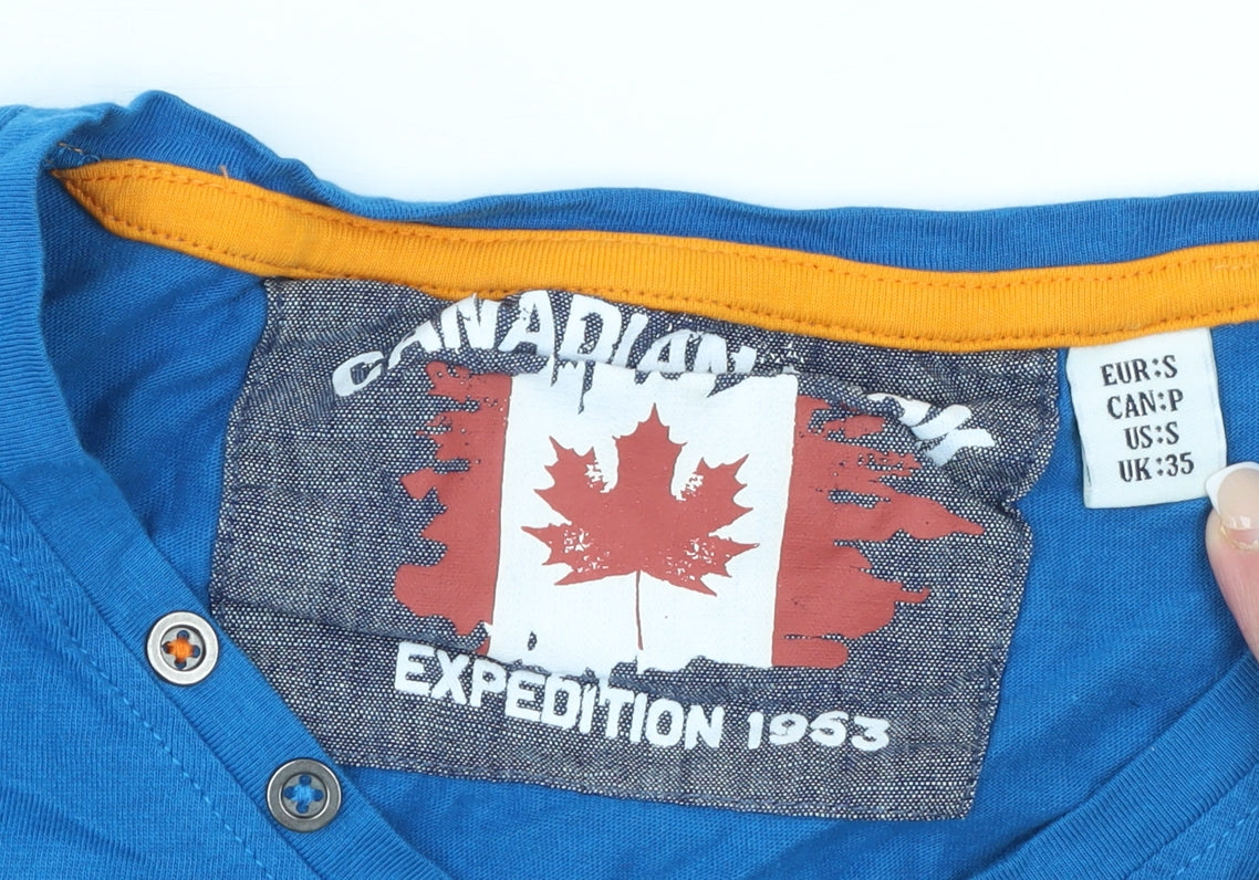 Mens UK Size S Canadian Peak Blue  T-Shirt