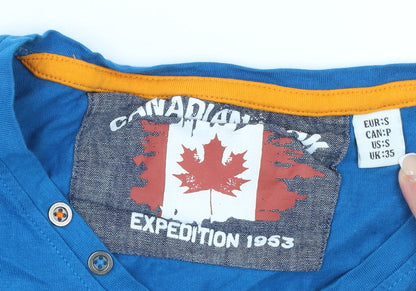 Mens UK Size S Canadian Peak Blue  T-Shirt