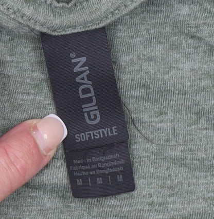 Mens UK Size M Gildan Green  T-Shirt