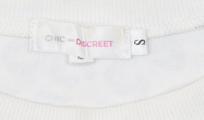Womens UK Size S Chic and Discreet White Pullover Sweatshirt