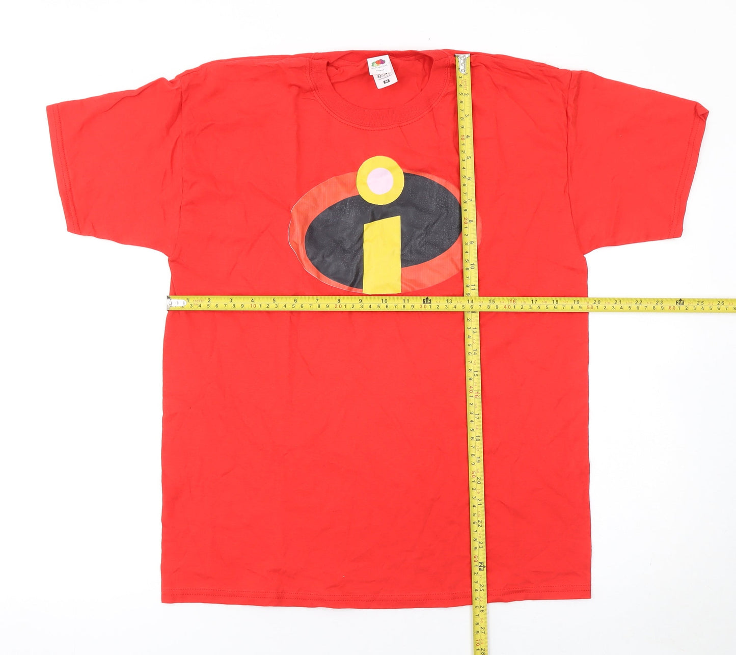 Fruit of the Loom Men's Red The Incredibles Logo Short Sleeve Cotton T-Shirt M