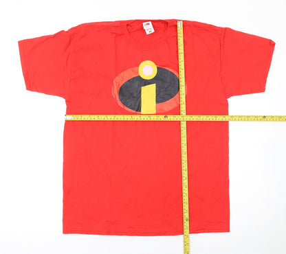 Fruit of the Loom Men's Red The Incredibles Logo Short Sleeve Cotton T-Shirt M
