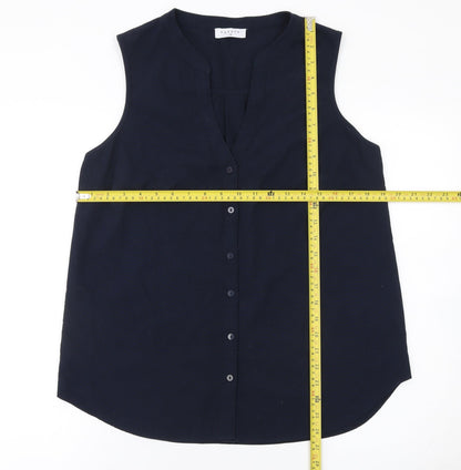 Papaya Women's Blue Sleeveless Button Blouse Size 14