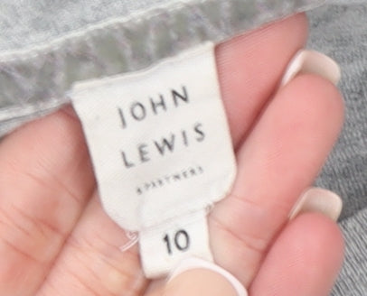 Womens UK Size 10 John Lewis & Partners Grey Basic T-Shirt
