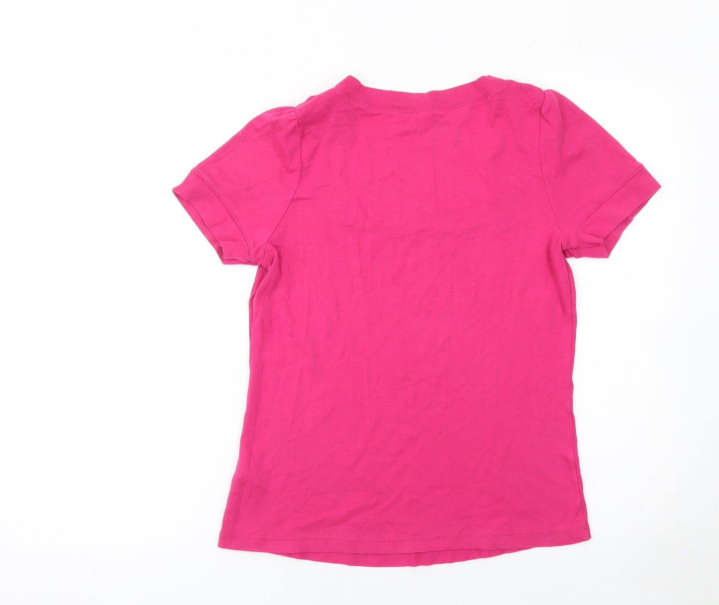 Womens UK Size 14 Love Cotton Pink Basic T-Shirt