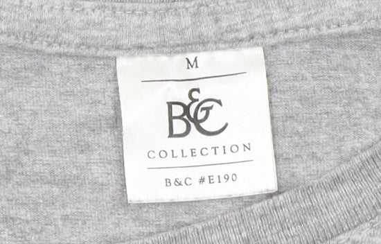 Mens UK Size M B&C Collection Grey  T-Shirt