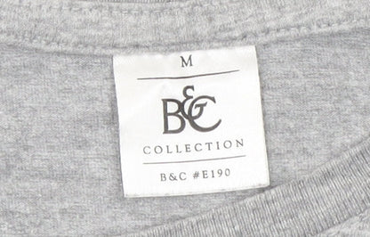 Mens UK Size M B&C Collection Grey  T-Shirt