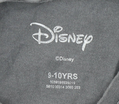 Girls UK Size 9-10 Years Disney Grey Basic T-Shirt