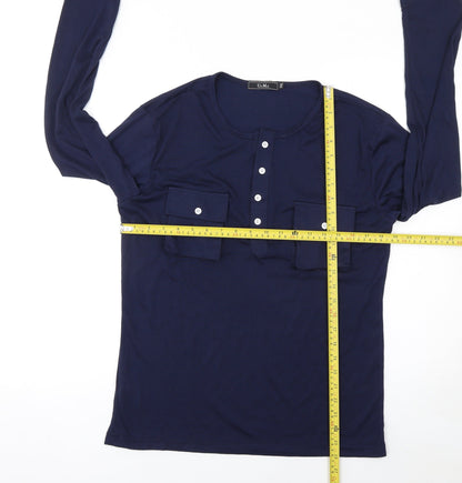 Womens UK Size 2XL U2M2 Blue Basic Button-Up