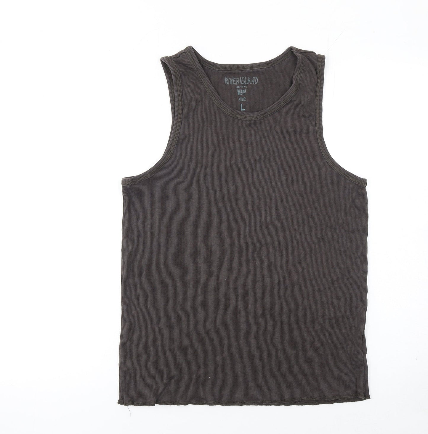 Womens UK Size L River Island Black Basic Tank