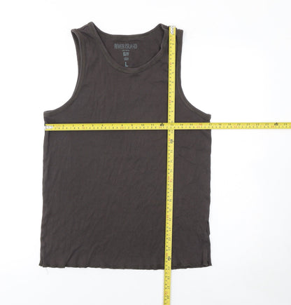 Womens UK Size L River Island Black Basic Tank