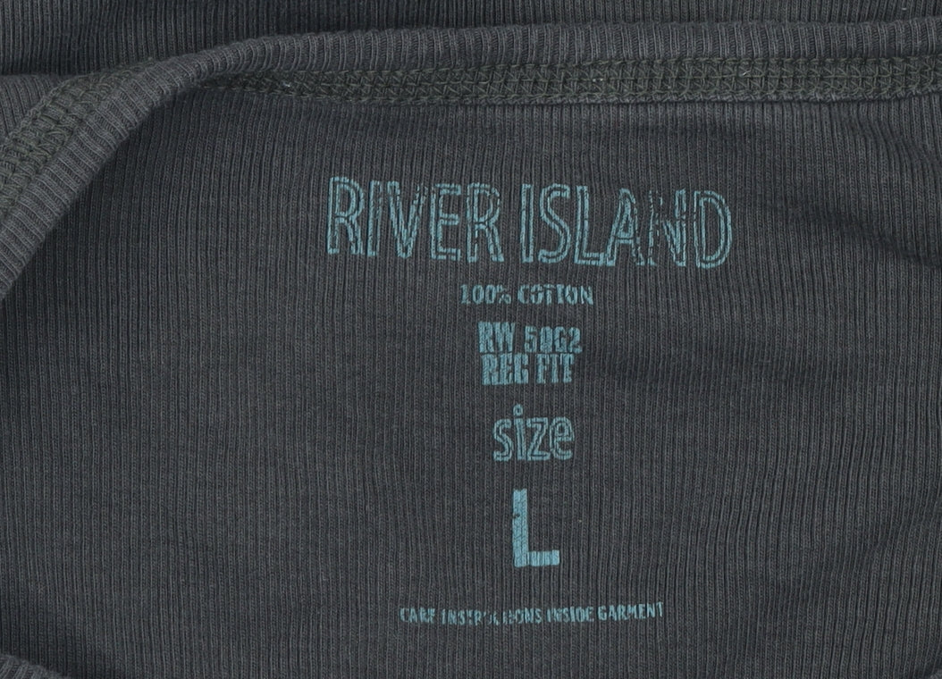 Womens UK Size L River Island Black Basic Tank