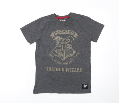 Boys UK Size 10-11 Years Harry Potter Grey Basic T-Shirt