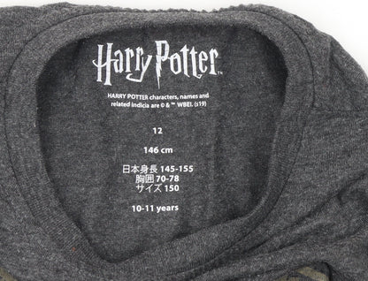 Boys UK Size 10-11 Years Harry Potter Grey Basic T-Shirt