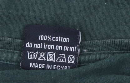 T-34 Men’s Green Lunar Module Graphic Cotton T-Shirt Size L