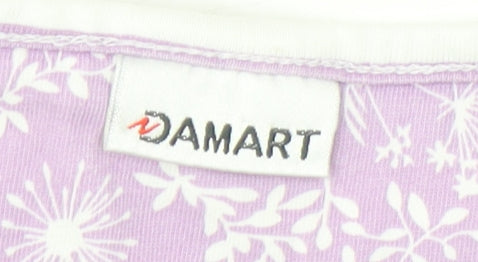 Damart Women's Pink White Striped Cotton T-Shirt Size 22